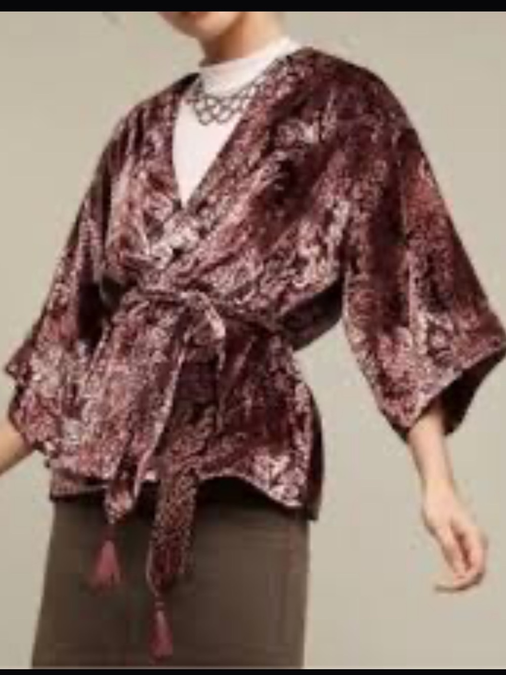 Anthropologie Tracey Reese Plenty Velvet Kimono